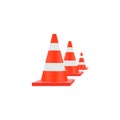 3d traffic cones white orange icon. Vector illustration eps 10 Royalty Free Stock Photo