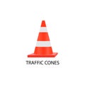 3d traffic cones white orange icon. Vector illustration eps 10 Royalty Free Stock Photo