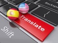 3d translation button on Computer Keyboard. Translating Concept. Royalty Free Stock Photo