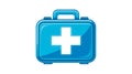 3D translucent light blue first aid kit icon, glossy glass finish Royalty Free Stock Photo