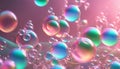 3d transparent soap bubbles of different sizes, abstract background, Calming Rhythms,