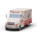 3D transport of hospitals, clinics. Ambulance. Color vector vehicle Royalty Free Stock Photo