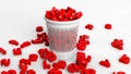 3D trash bin full of red letters Royalty Free Stock Photo