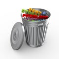 3d trash can bin stress word