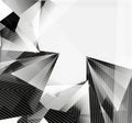 3d triangles and pyramids, abstract geometric vector Royalty Free Stock Photo