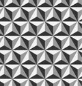 3D triangular, or tetrahedron, pyramids. Seamless vector pattern background. Royalty Free Stock Photo