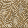 3d Tropical emboss palm leaves striped seamless pattern. Vector textured floral background with embossing effect. Square frame. Royalty Free Stock Photo