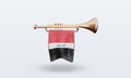 3d trumpet Iraq flag rendering front view Royalty Free Stock Photo