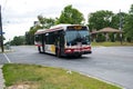 86D TTC bus on the Lawrence Avenue East route. Scarborough, Toronto, Canada.