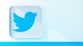 3d twitter icon with copy space Royalty Free Stock Photo