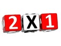 3D Two For One Button Click Here Block Text Royalty Free Stock Photo