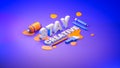3d Typography, text word with Stay Creative concept