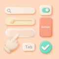 3D UI Toolkit Elements Vector Set Royalty Free Stock Photo