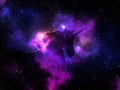 3D unicorn on a solar system background with colourful nebula Royalty Free Stock Photo