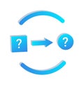3D Unsolved Problem Icon with Question Marks Royalty Free Stock Photo