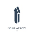 3d up arrow icon in trendy design style. 3d up arrow icon isolated on white background. 3d up arrow vector icon simple and modern Royalty Free Stock Photo