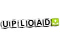 3D Upload Button Click Here Block Text Royalty Free Stock Photo