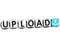 3D Upload Button Click Here Block Text Royalty Free Stock Photo