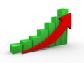 3d upward progress business chart arrow Royalty Free Stock Photo