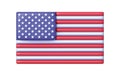 3d USA flag on white background. United State of America flag. Vector illustration Royalty Free Stock Photo