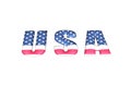 3D USA writing with flag Royalty Free Stock Photo