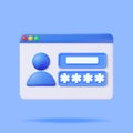 3D User Login Form Page