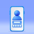 3D User Login Form Page in Smartphone