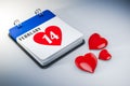 3d valentine day calendar Royalty Free Stock Photo