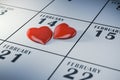 3d valentine day calendar Royalty Free Stock Photo