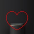 3d valentine podium scene for product display or placement. Vector