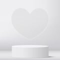 3d valentine podium scene for product display or placement. Vector