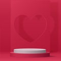 3d valentine podium scene for product display or placement. Vector