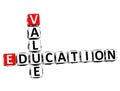 3D Value Education Crossword Royalty Free Stock Photo