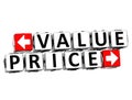 3D Value Price Button Click Here Block Text Royalty Free Stock Photo