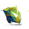 3D vector abstract asymmetric technology illustration, colorful