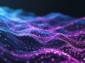 3D vector abstract background. Wave with particles. Big data visualization. Generative AI