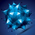 3D vector abstract design object, bright polygonal figure