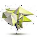 3D vector abstract design object, polygonal