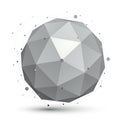 3D vector abstract tech orb illustration, perspective