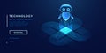3D vector AI robot consists of wireframe polygons and connected dots Royalty Free Stock Photo