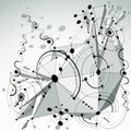 3d vector Bauhaus abstract gray background made with grid and ge