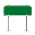 3d vector blank green traffic road sign Royalty Free Stock Photo