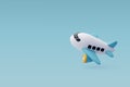 3d Vector Cartoon Airplane, Summer Journey, Time to Travel concept