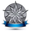 3d vector classic royal symbol, sophisticated silver emblem