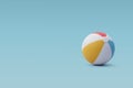 3d Vector Colorful Beach Ball, Summer Journey, Time to Travel Concept