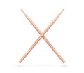 3d vector crossed drumsticks on white background isolated design elements