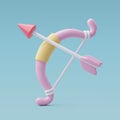 3d Vector Cupid Arrow. Anniversary, Valentine's Day Concept