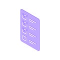 3d vector design of online checklist for business survey
