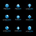 3d vector digital wireframe objects created with lines mesh. Low Royalty Free Stock Photo