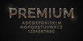 3D Vector Elegant Premium Golden Font On Dark Luxury Abstract Background